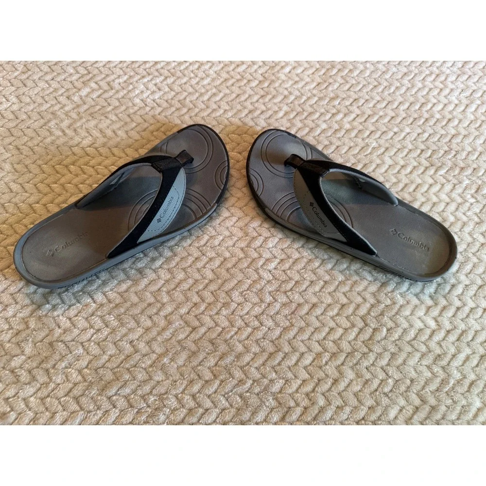 Columbia Kids Grey‎ Black Omni-Grip Flip Flop Sandals YY5440-012 Size 3